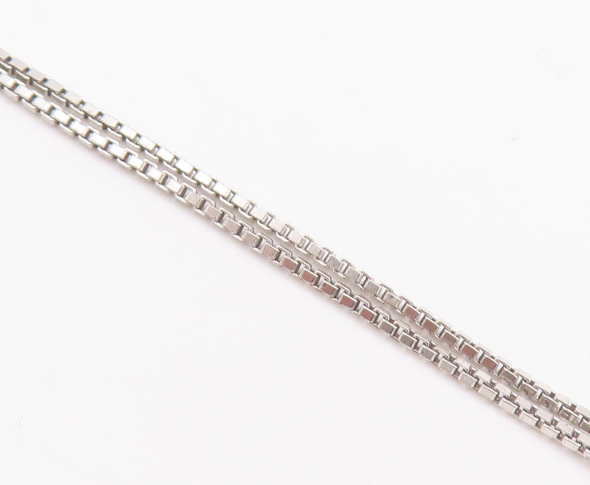 925 Sterling Silver Vintage Bracelet Cutout Back Frame Topaz Apple Heart BT10274