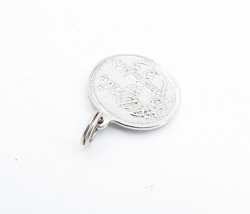 925 Sterling Silver  Vintage A Date To Remember Quote Shiny Pendant  PT4680