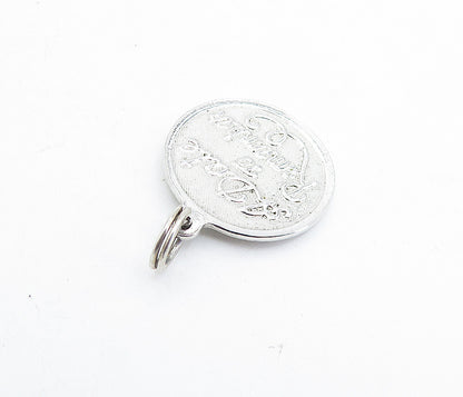 925 Sterling Silver  Vintage A Date To Remember Quote Shiny Pendant  PT4680