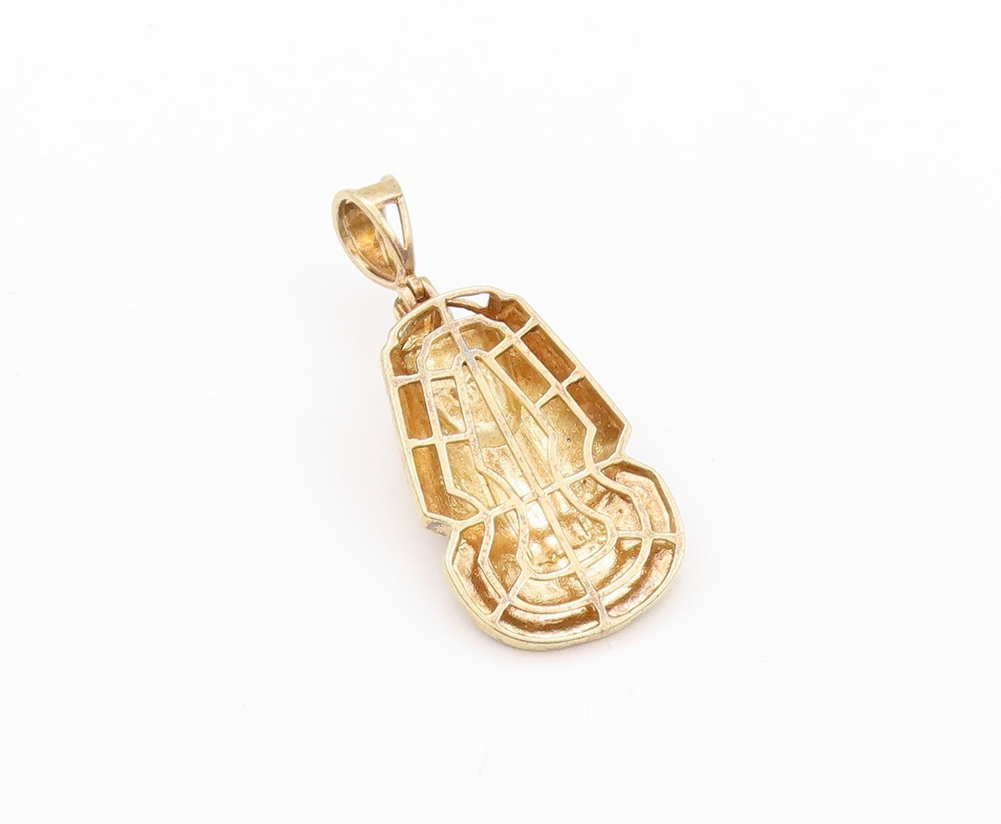 925 Sterling Silver Vintage Pendant Gold Plated CZ Egyptian King Pharaoh PT23985