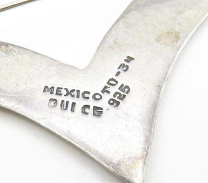 MEXICO 925 Sterling Silver  Vintage Smooth Modernist Brooch Pin  BP6237