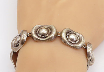 ZINA 925 Sterling Silver  Vintage Dark Tone Twist Dome Chain Bracelet  BT1836