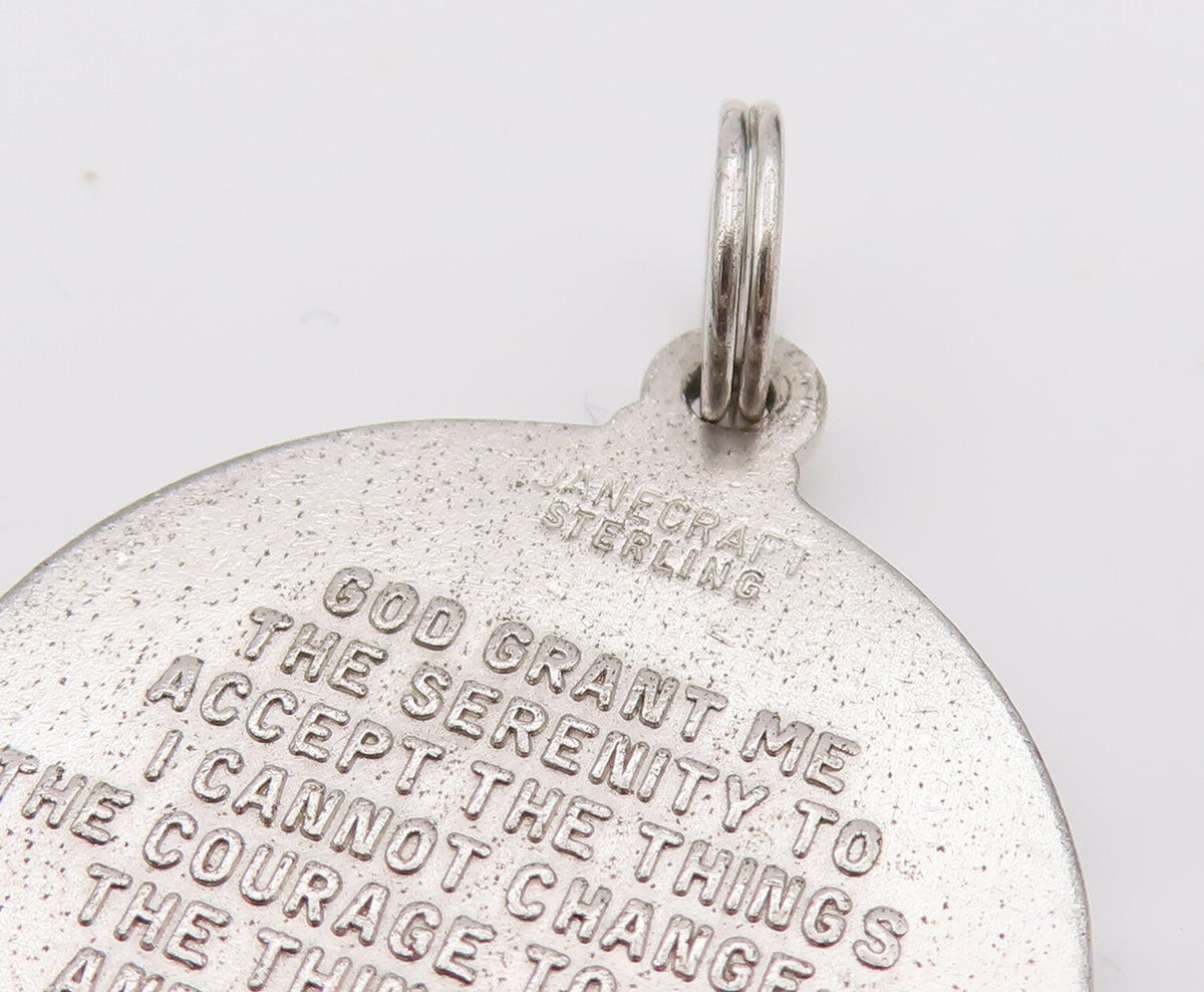 DANECRAFT 925 Silver  Vintage Praying hand Elevated Border Pendant  PT22070