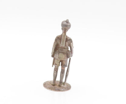 925 Sterling Silver Vintage Paper Weight Heavy 3D Carved Soldier  TR3812