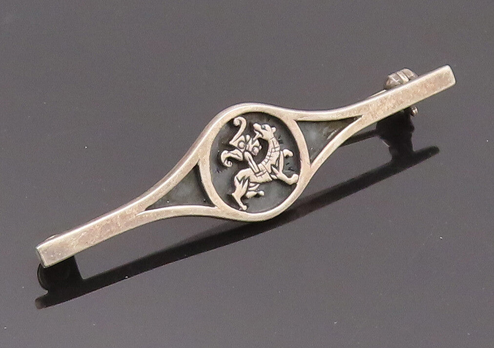 925 Sterling Silver Vintage Brooch Pin ENGLAND Designer Carved Flower  BP10700