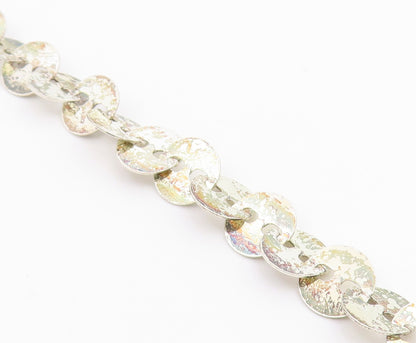 925 Sterling Silver Vintage Necklace MILOR Classic Disc Statement Chain  NE4894