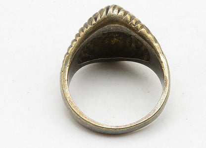 ESPO 925 Sterling Silver  Vintage Dark Tone Dome Band Ring Sz 7  RG10584