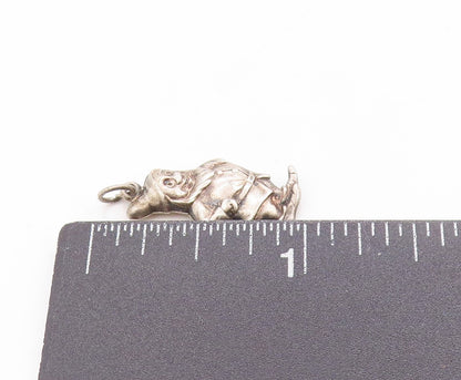 925 Sterling Silver Vintage Pendant 3D Fairy Tale Garden Gnome Charm  PT25127