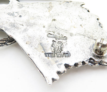 BLACK WILLS 925 Sterling Silver  Vintage Textured Ribbon Brooch Pin  BP2834