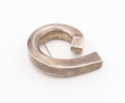 925 Sterling Silver Vintage Brooch Pin MEXICO Solid Large Open Loop  BP11147