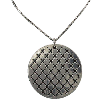 REBECCA 925 Sterling Silver Diamond Shape Pattern Box Chain Necklace  NE3223