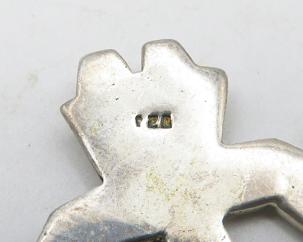925 Sterling Silver  Vintage Shiny Holding Hands Unity Brooch Pin  BP7542