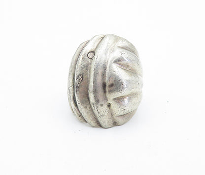 MEXICO 925 Silver  Vintage Scalloped Fluted Design Dome Band Ring Sz 6  RG6980