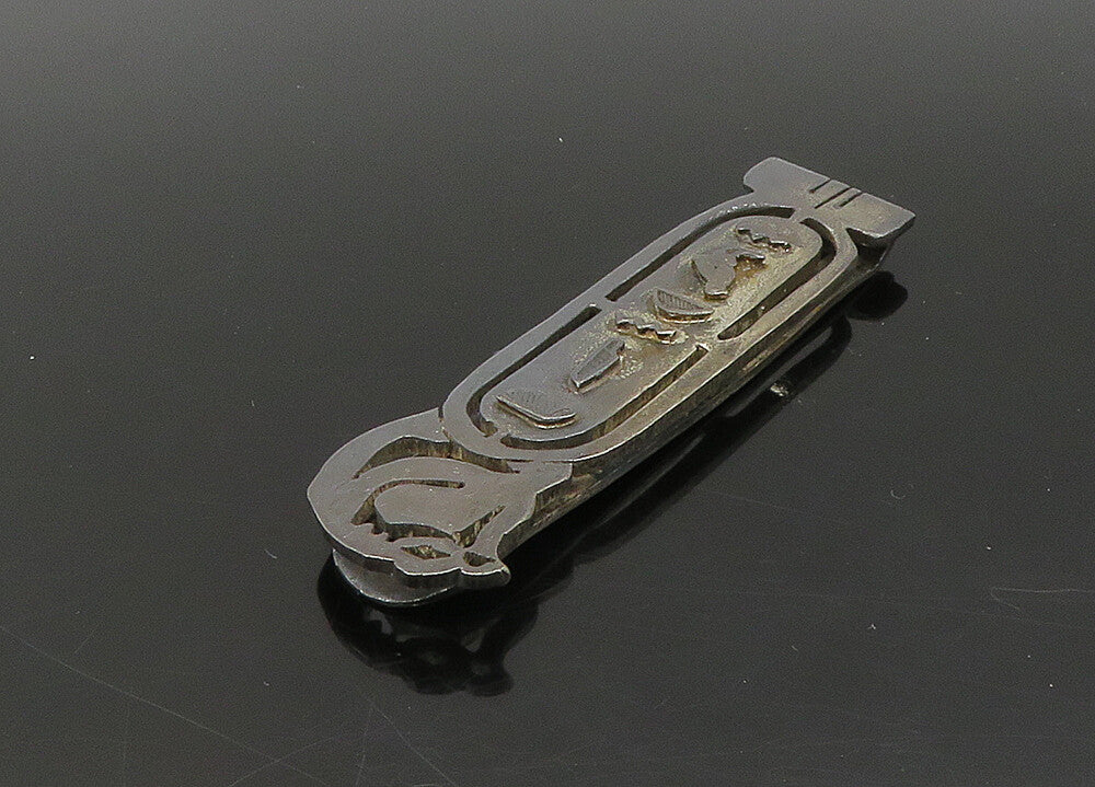 MIDDLE EAST 925 Silver Vintage Hieroglyphics Cartouche Money Clip TR3163