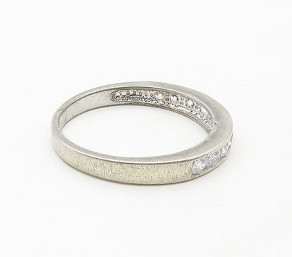 925 Sterling Silver  Sparkling Cubic Zirconia Smooth Band Ring Sz 9  RG16951