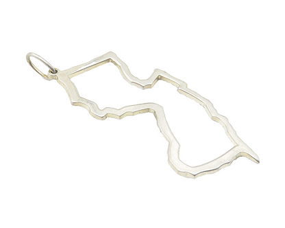 TAHARA 925 Sterling Silver  Shiny Simple State Outline Drop Pendant  PT8335