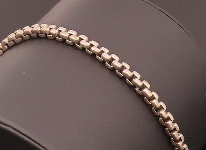 925 Sterling Silver  Vintage Box Chain 3D Bracelet  BT9807