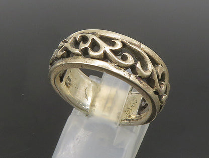 925 Sterling Silver  Vintage Vine Swirl Cutout Band Ring Sz 9  RG24487