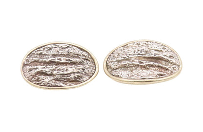 925 Sterling Silver Vintage Earrings ISRAEL Brutalist Designer Carved  EG13472
