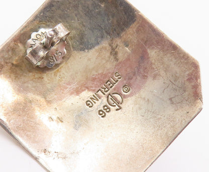 925 Sterling Silver Vintage Earrings NAVAJO ZUNI Gemstone Single Lot  EG14288