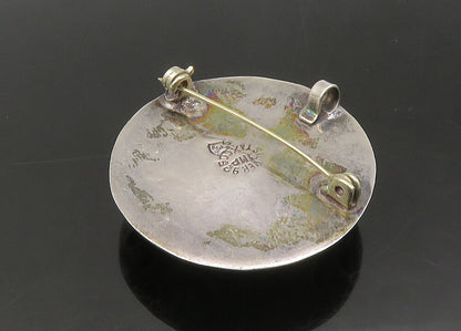 MEXICO 925 Sterling Silver  Vintage Cutout Design Dome Brooch Pin  BP8695