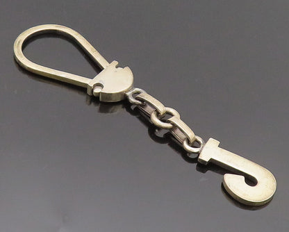 MIDDLE EAST 925 Silver  Vintage Solid Cutout Letter J Big Hoop Keychain TR3535