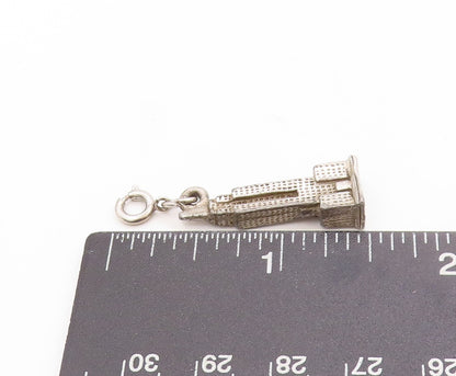 925 Sterling Silver Vintage Pendant 3D NYC Empire State Building Charm  PT25106