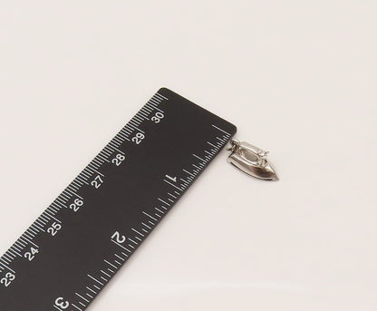 BEAU 925 Sterling Silver Vintage Minimalist Clothes Iron Charm Pendant PT21961