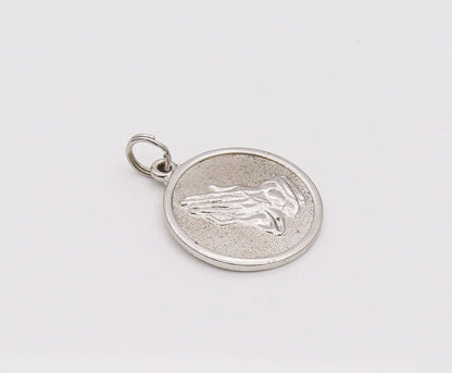 DANECRAFT 925 Silver  Vintage Praying hand Elevated Border Pendant  PT22070