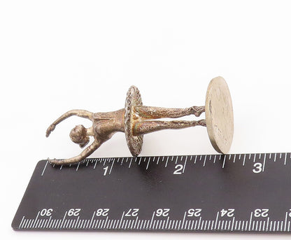 925 Sterling Silver Vintage Paper Weight Dark Tone Carved Ballet Dancer  TR3863