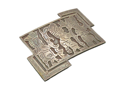 925 Sterling Silver  Vintage Antique Dark Tone Warriors Brooch Pin  BP4070