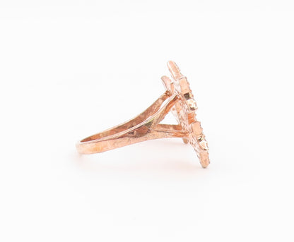 925 Sterling Silver Vintage Ring Gold Plated CZ Celestial Stars  Sz 9  RG36540