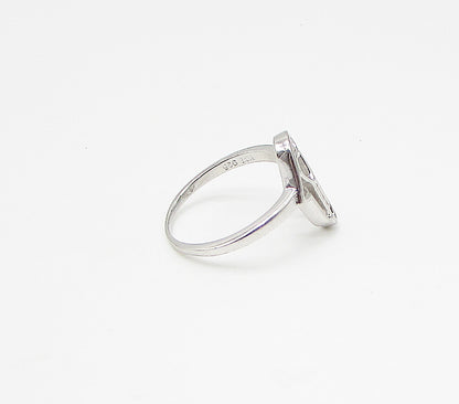 925 Sterling Silver  Cut Out Love Heart Hamsa Band Ring Sz 7  RG3347