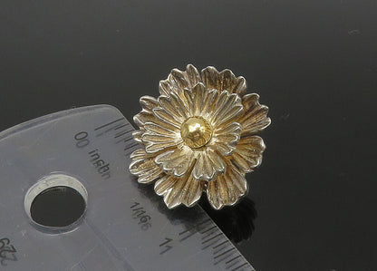 ESPO SIG 925 Silver & 14K GOLD  Vintage Flower Non Pierce Earrings  EG11091