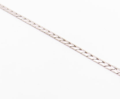 925 Sterling Silver Vintage Necklace Genuine Diamonds Elegant Oval Link  NE4755
