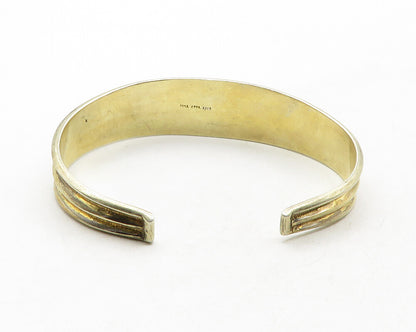 MMA 925 Sterling Silver Vintage Gold Plated Swirl Patterned Cuff Bracelet BT4857