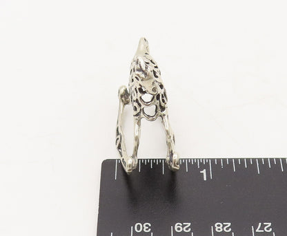925 Sterling Silver Vintage Toy Swirly Stencil Cut Rocking Horse Chair  TR3695