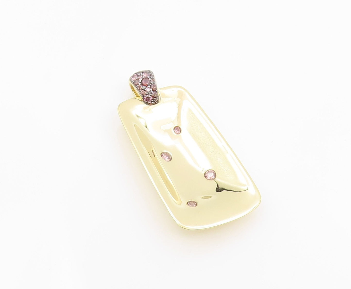 925 Sterling Silver Vintage Pendant Gold Plated Topaz Geometric Locket  PT26022