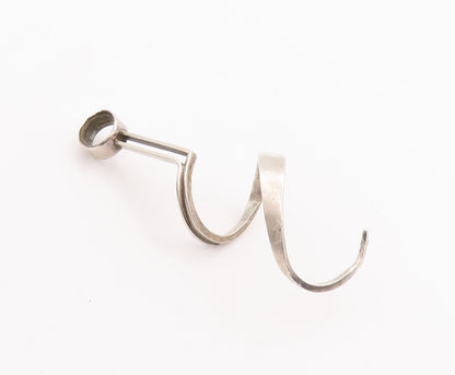 925 Sterling Silver Vintage Pendant Designer Solid Cutout Spiral Coil  PT23236