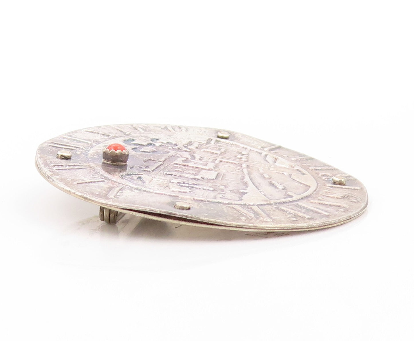 925 Sterling Silver Vintage Brooch Carnelian New Mexico Mainstreet  BP11503