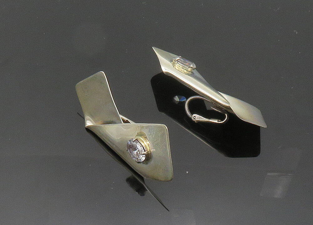 TULLA BOOTH 925 Silver  Vintage Cubic Zirconia Non Pierce Earrings  EG10043