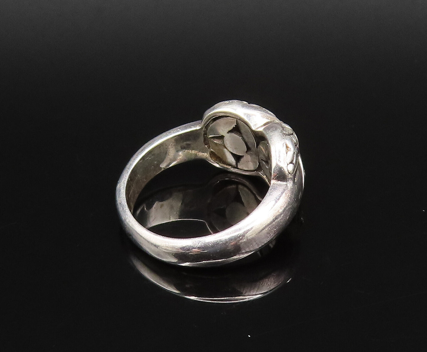925 Sterling Silver  Vintage Butterfly Motif X Crisscross Ring Sz 7  RG25828