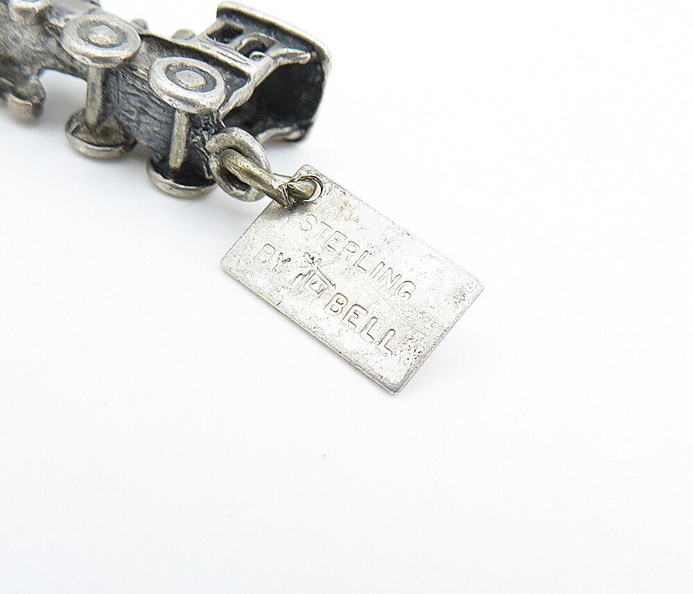 POST BELL TRADING 925 Silver Vintage Old Fashioned Steam Train Pendant PT4192