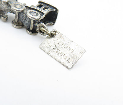 POST BELL TRADING 925 Silver Vintage Old Fashioned Steam Train Pendant PT4192