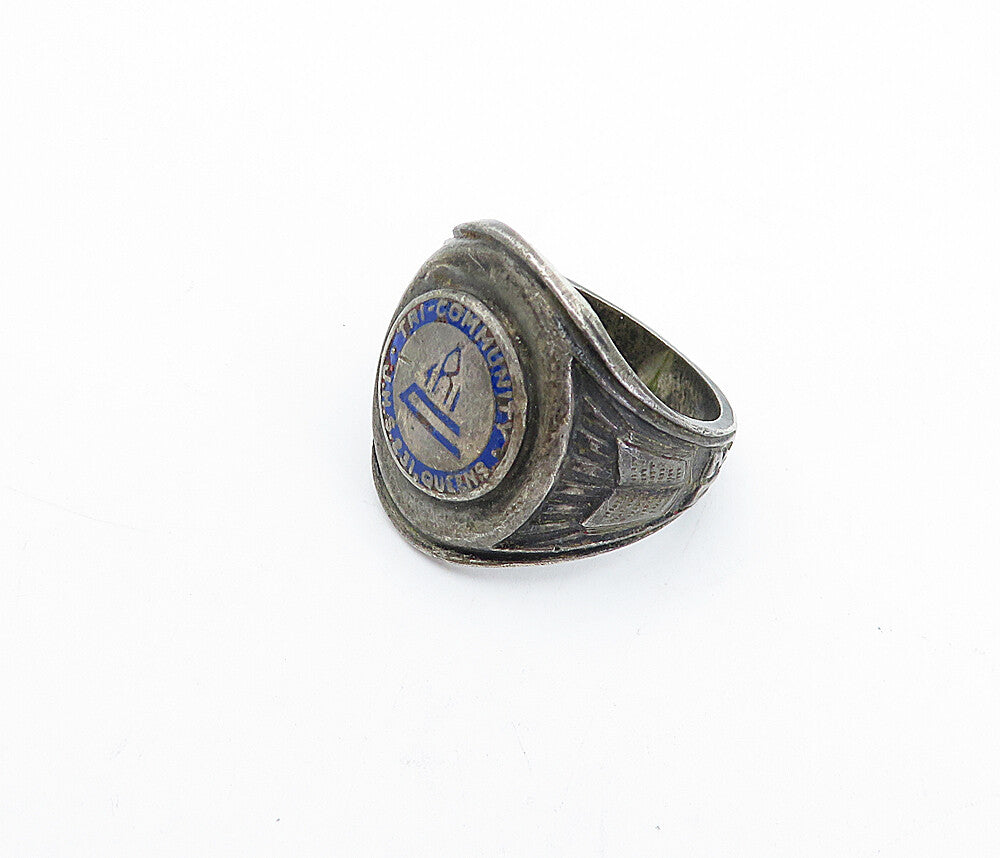 REED & CO. 925 Silver  Vintage Antique Community Band Ring Sz 8.5  RG3900