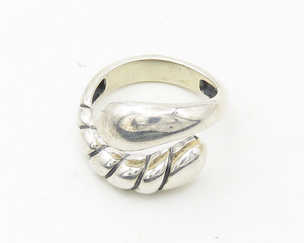 CAROLYN POLLACK RELIOS 925 Silver  Vintage Shiny Bypass Ring Sz 7  RG18811