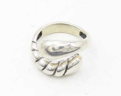 CAROLYN POLLACK RELIOS 925 Silver  Vintage Shiny Bypass Ring Sz 7  RG18811