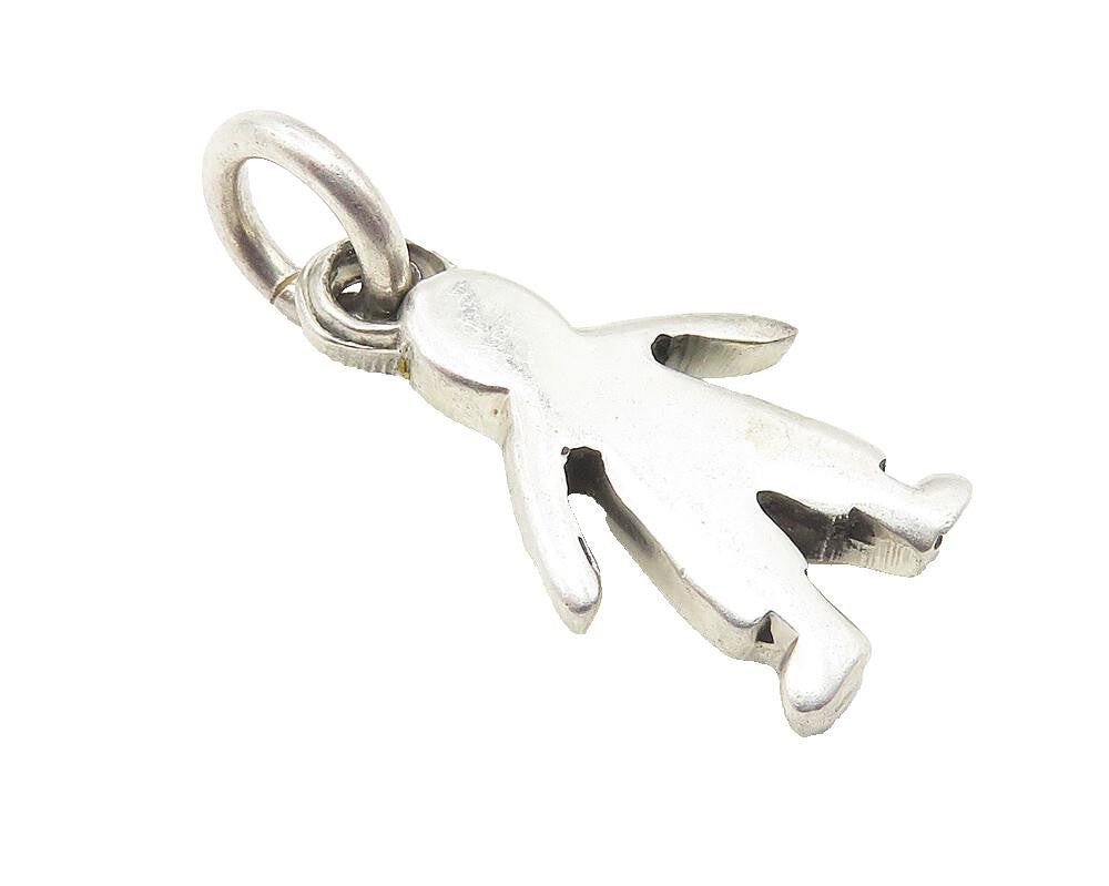 925 Sterling Silver  Vintage Shiny Petite Person Silhouette Pendant  PT8236