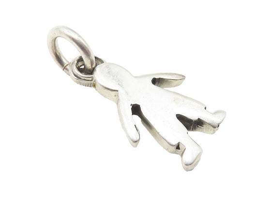 925 Sterling Silver  Vintage Shiny Petite Person Silhouette Pendant  PT8236