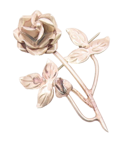 MEXICO 925 Sterling Silver  Vintage Shiny Blooming Flowers Brooch Pin  BP6181